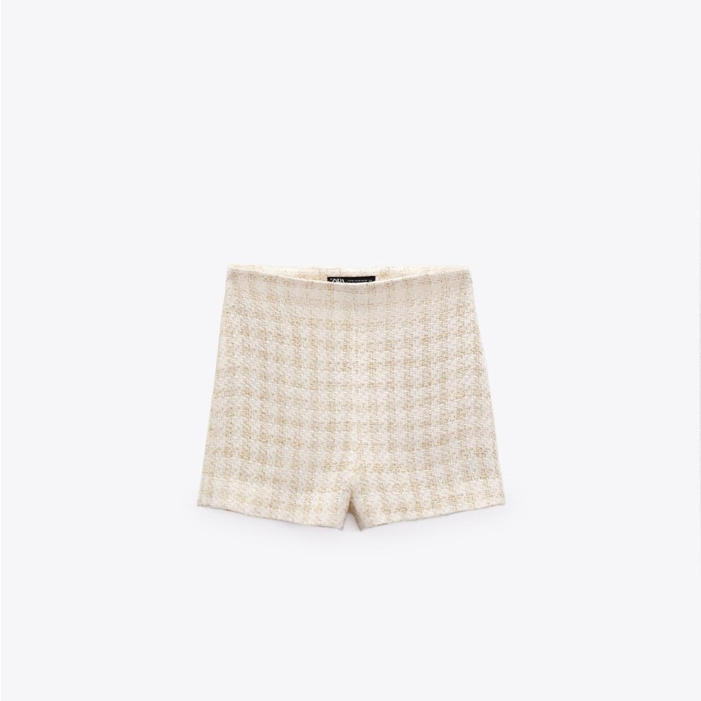 Zara Cream High Waist Shorts